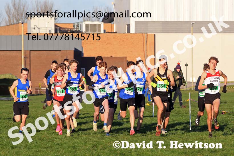 Mens under-20s, 2022 North Eastern Cross Country Champs., Temple Park, South Shields.  Photo: David T. Hewitson/Sports for All Pics